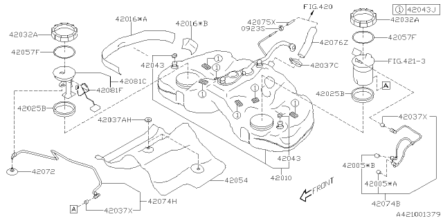 2016 Subaru BRZ Fuel Tank Complete Diagram for 42012CA000