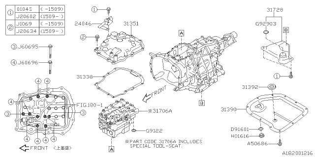 2016 Subaru Impreza Body Assembly Control Valve Diagram for 31825AA050