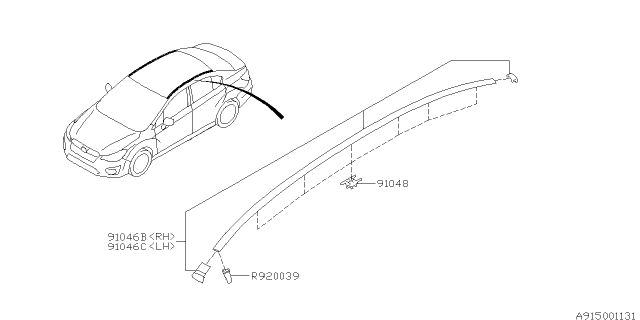 2014 Subaru Impreza Molding Diagram 3
