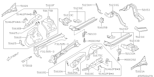 2013 Subaru Impreza Bracket Front Suspension Complete LH Diagram for 51625AG9519P