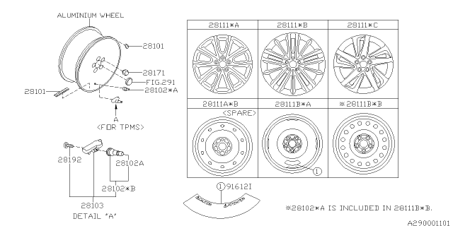2015 Subaru Impreza Disk Wheel Diagram 1