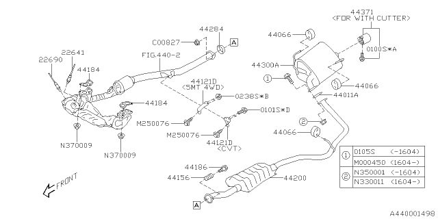 2016 Subaru Impreza MUFFLER Assembly RH Diagram for 44300FJ021