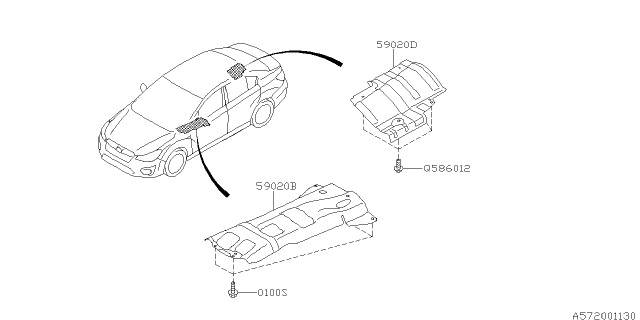 2013 Subaru Impreza Under Cover & Exhaust Cover Diagram 1