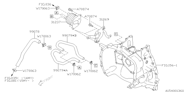 2013 Subaru Impreza Automatic Transmission Case Diagram 1
