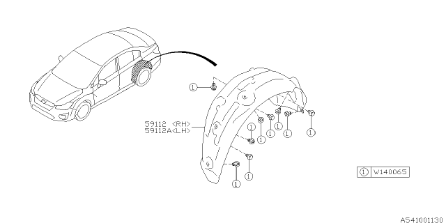 2013 Subaru Impreza Mudguard Diagram 2