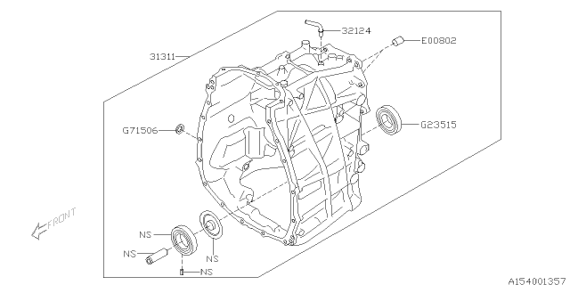 2016 Subaru Impreza Automatic Transmission Case Diagram 3