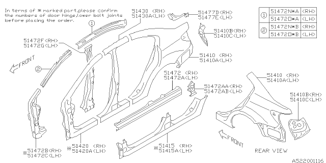 2013 Subaru Impreza Side Panel Diagram 3