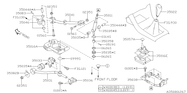 2016 Subaru Impreza Manual Gear Shift System Diagram