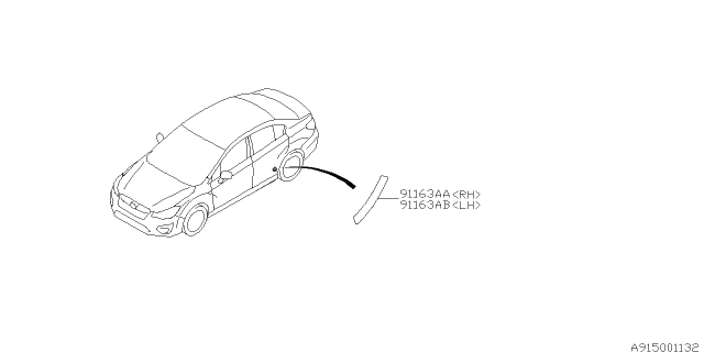 2014 Subaru Impreza Molding Diagram 2