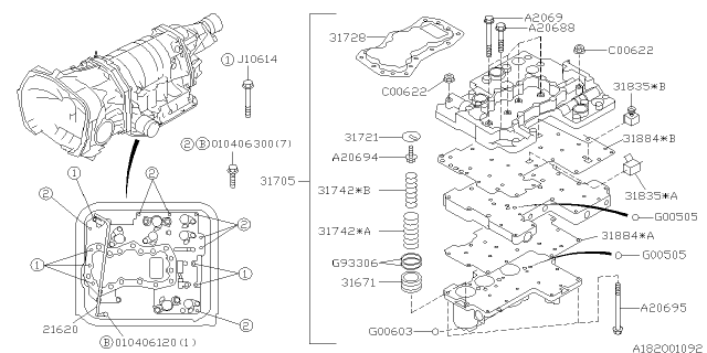 2003 Subaru Outback STRAINER Assembly Oil Diagram for 31728AA050