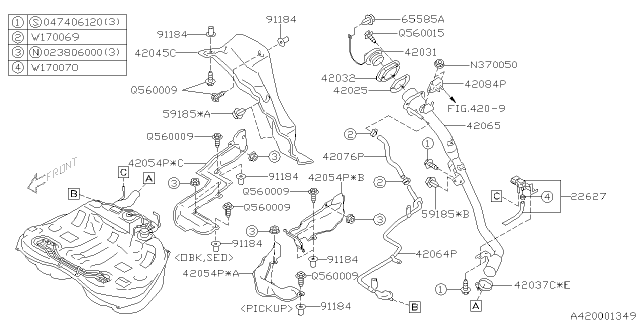 2004 Subaru Baja Sensor Assembly Press Diagram for 22627AA19A