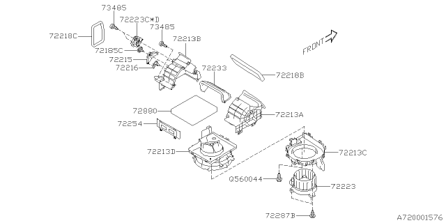 2020 Subaru Crosstrek Case Heater Blower LH Diagram for 72213FL520