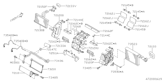 2020 Subaru Crosstrek EVAPORATOR Assembly Cooling Diagram for 73523FL500