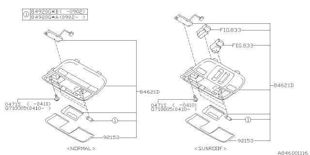 2006 Subaru Legacy Lamp - Room Diagram 1