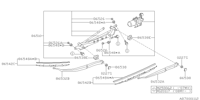2005 Subaru Outback Rubber Assembly Diagram for 86548AG02A