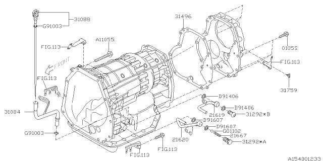 2006 Subaru Legacy Automatic Transmission Case Diagram 3