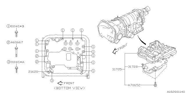 2008 Subaru Legacy Control Valve Assembly Diagram for 31705AA620