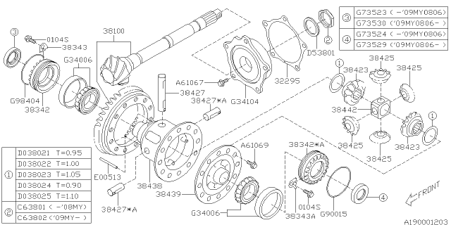 2009 Subaru Outback Lock Nut-38X10 Diagram for 802638020