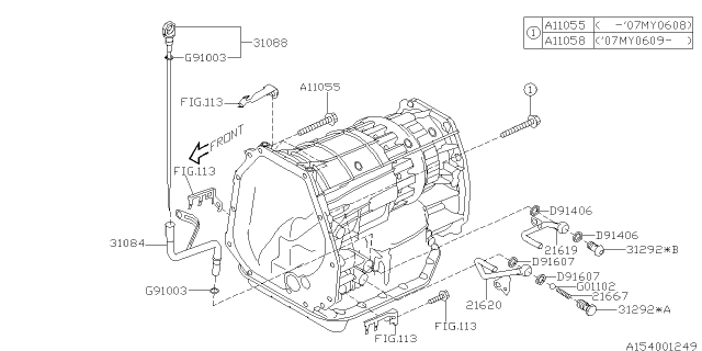 2007 Subaru Legacy Automatic Transmission Case Diagram 2