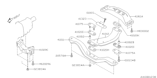 2008 Subaru Legacy Cushion Rubber Trans Diagram for 41022AG160