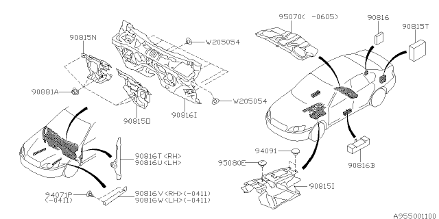 2005 Subaru Legacy Floor Insulator Diagram 1