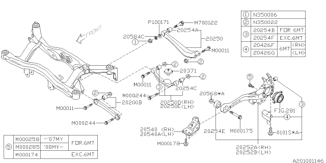 2008 Subaru Legacy Rear Suspension Diagram 1