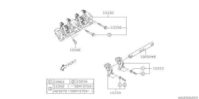 2007 Subaru Legacy Valve Mechanism Diagram 4