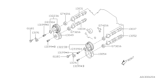 2007 Subaru Legacy Camshaft & Timing Belt Diagram 2
