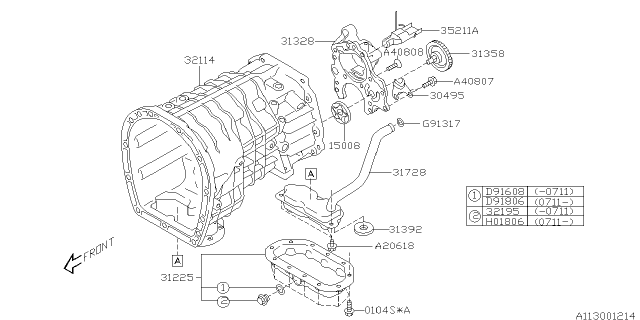 2007 Subaru Legacy STRAINER Assembly Oil Tm Diagram for 31728AA070