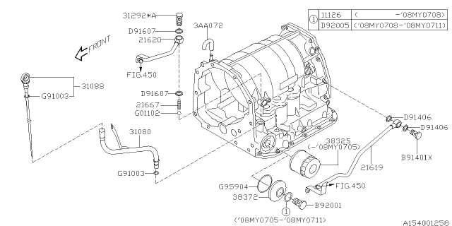 2007 Subaru Legacy Automatic Transmission Case Diagram 3