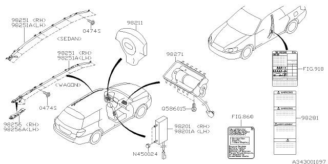 2005 Subaru Legacy Air Bag Diagram 1