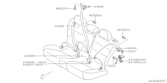 2008 Subaru Legacy Rear Seat Belt Diagram 2