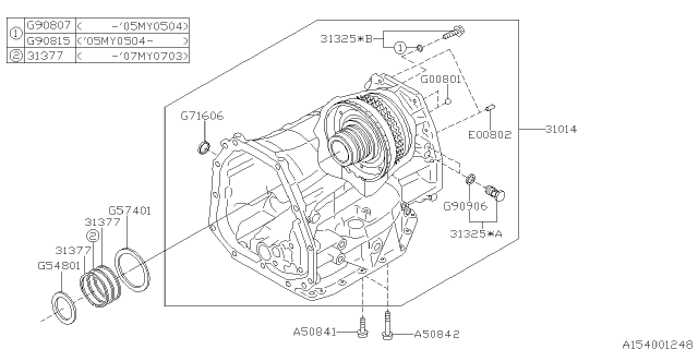 2006 Subaru Legacy Automatic Transmission Case Diagram 10