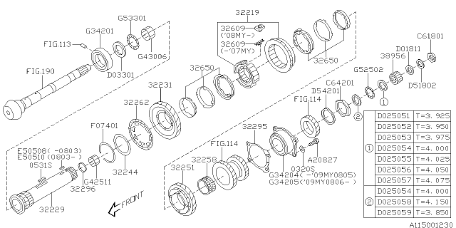 2009 Subaru Outback SYNCHRONIZER Set Diagram for 32650AA140