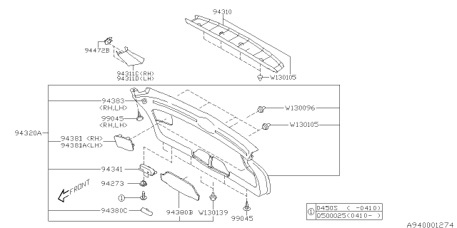 2006 Subaru Legacy Inner Trim Diagram 4