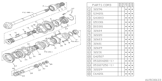 1986 Subaru GL Series Drive Pinion Shaft Diagram 5