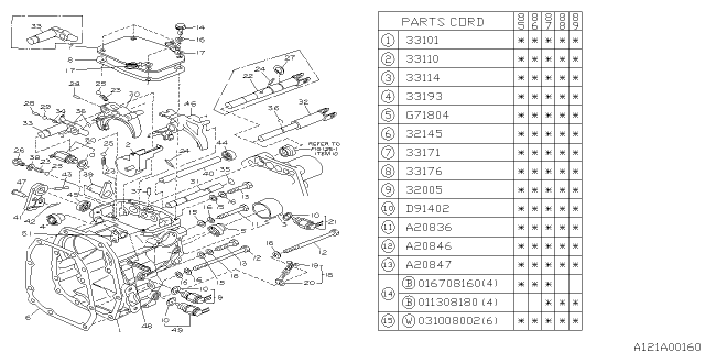 1985 Subaru GL Series Manual Transmission Transfer & Extension Diagram 1