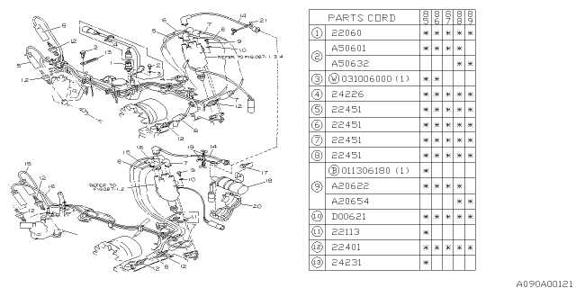 1985 Subaru GL Series Spark Plug & High Tension Cord Diagram 1
