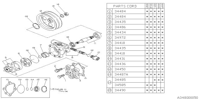 1990 Subaru GL Series Oil Pump Diagram
