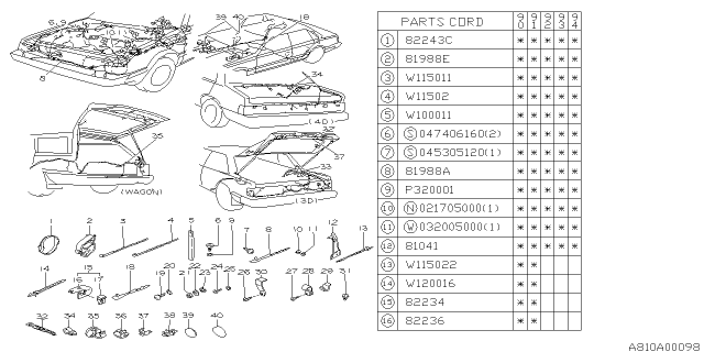 1993 Subaru Loyale Wiring Harness - Main Diagram 1
