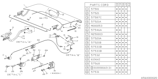1992 Subaru Loyale Trunk Diagram 1