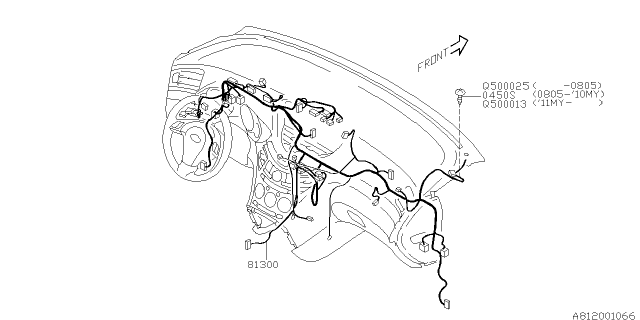 2006 Subaru Tribeca Wiring Harness - Instrument Panel Diagram