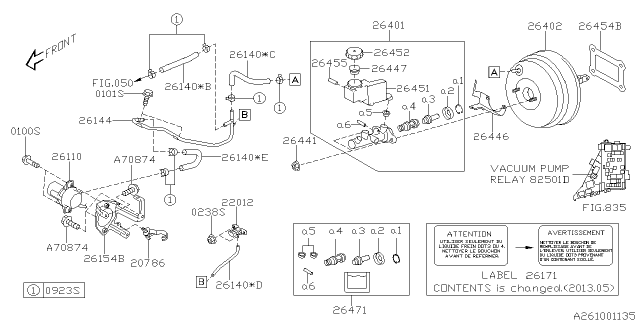 2010 Subaru Tribeca Sensor Assembly Vacuum Diagram for 22012AA230