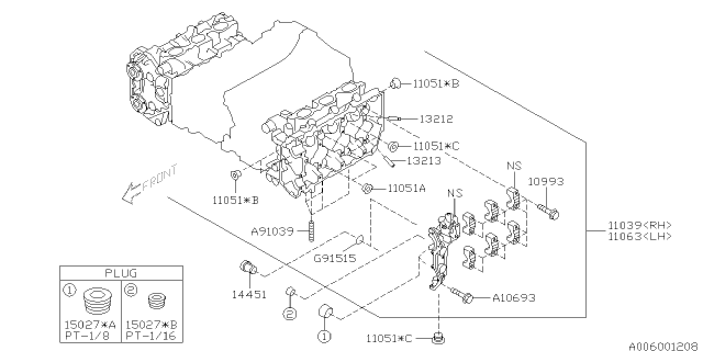 2009 Subaru Tribeca Cylinder Head Diagram 1