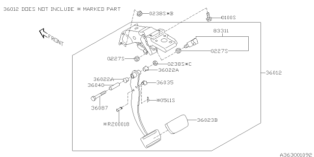 2007 Subaru Tribeca Pedal System Diagram 2