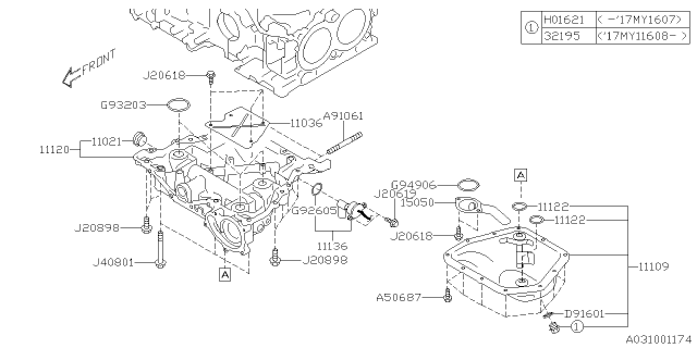 2015 Subaru Legacy Oil Pan Diagram 1