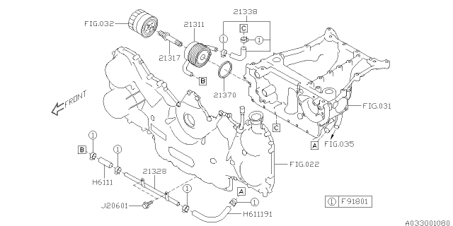 2018 Subaru Legacy Oil Cooler - Engine Diagram