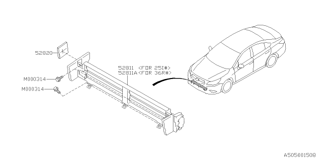 2017 Subaru Outback Body Panel Diagram 1