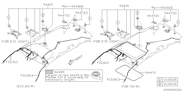2019 Subaru Legacy Roof Trim Diagram 2