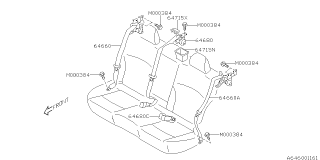 2016 Subaru Outback Rear Seat Belt Diagram 2